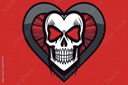 Creepy Dark and Strange Themed Heart Design Minimalist Graphic