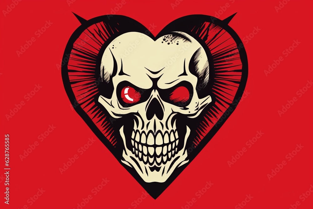 Creepy Dark and Strange Themed Heart Design Minimalist Graphic Creepy Dark and Strange Themed Heart Design Minimalist Graphic