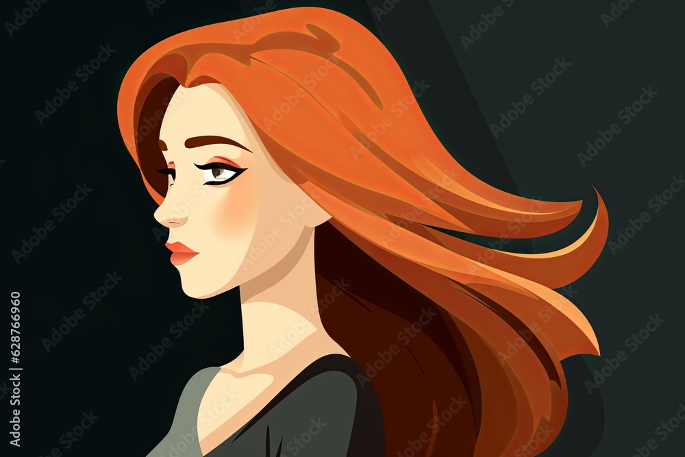 Cute Bold Graphical Minimalistic Female Profile Design Cute Bold Graphical Minimalistic Female Profile Design