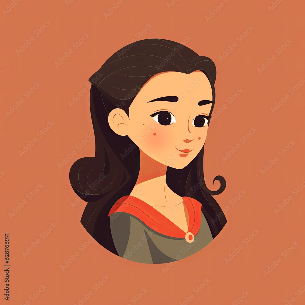 Cute Bold Graphical Minimalistic Female Profile Design Cute Bold Graphical Minimalistic Female Profile Design