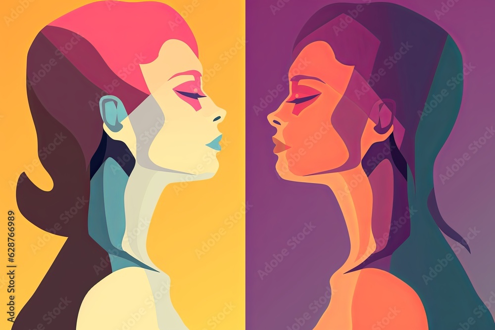 Cute Bold Graphical Minimalistic Female Profile Design Cute Bold Graphical Minimalistic Female Profile Design