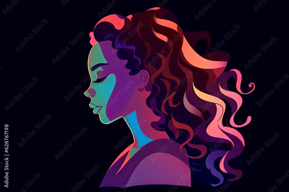 Cute Bold Graphical Minimalistic Female Profile Design Cute Bold Graphical Minimalistic Female Profile Design