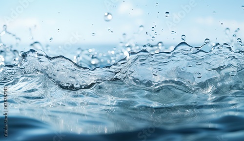close up water surface  abstract background of water shlashing motion  Generative Ai