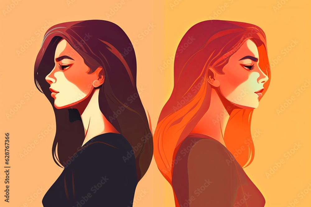 Cute Bold Graphical Minimalistic Female Profile Design Cute Bold Graphical Minimalistic Female Profile Design