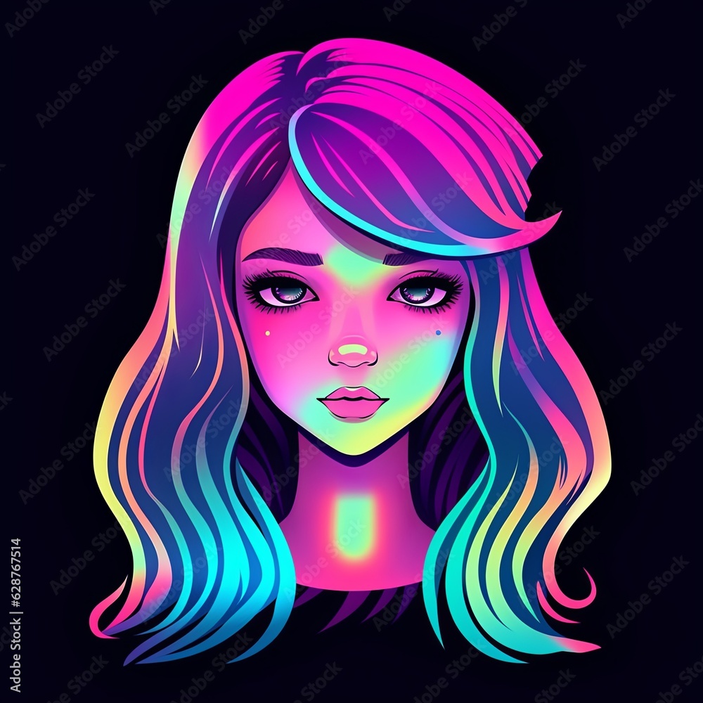 Cute Bold Graphical Minimalistic Female Profile Design Cute Bold Graphical Minimalistic Female Profile Design