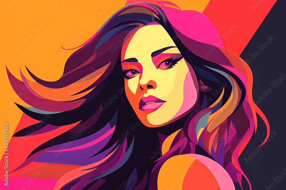 Cute Bold Graphical Minimalistic Female Profile Design