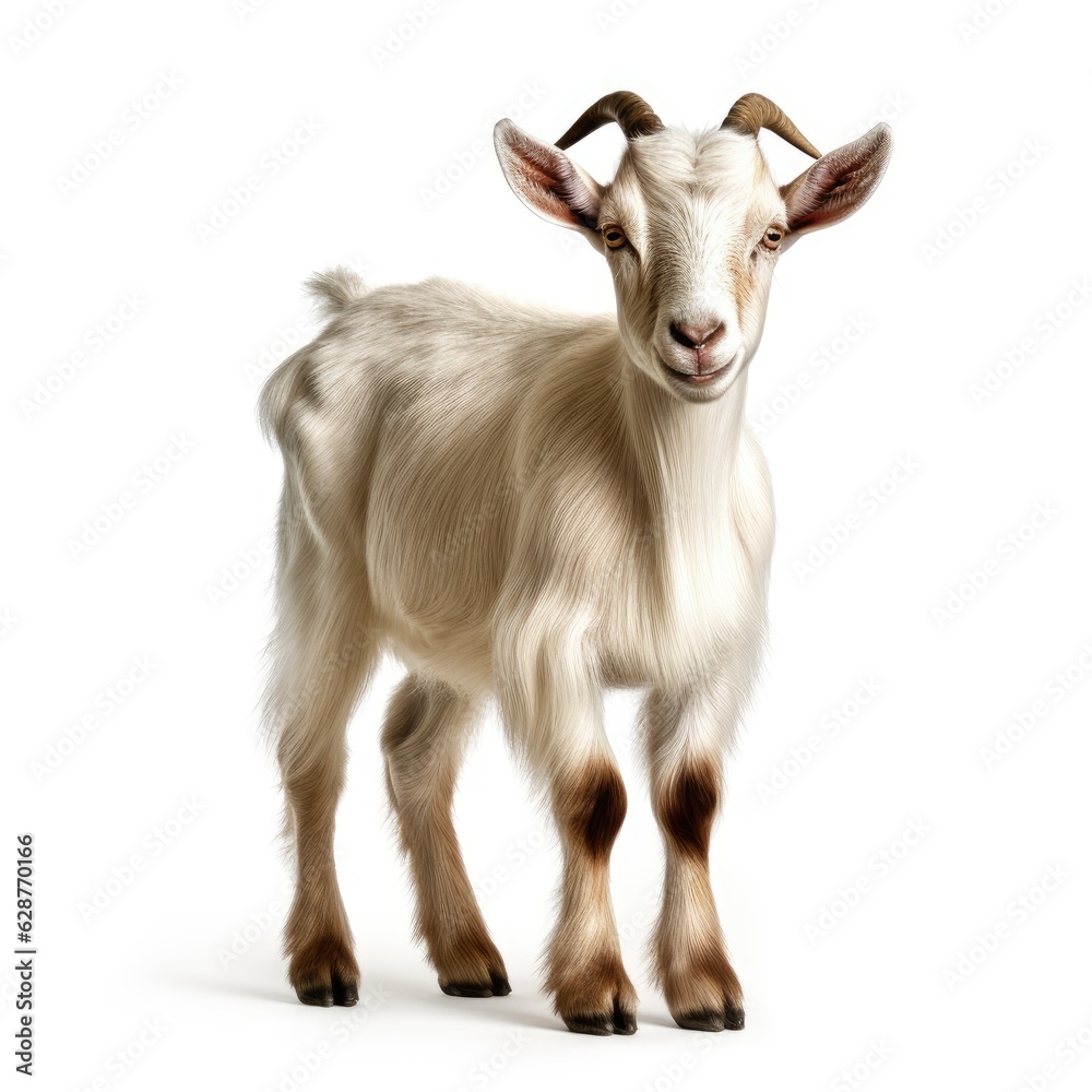Goat in white background, AI generated Image Goat in white background, AI generated Image