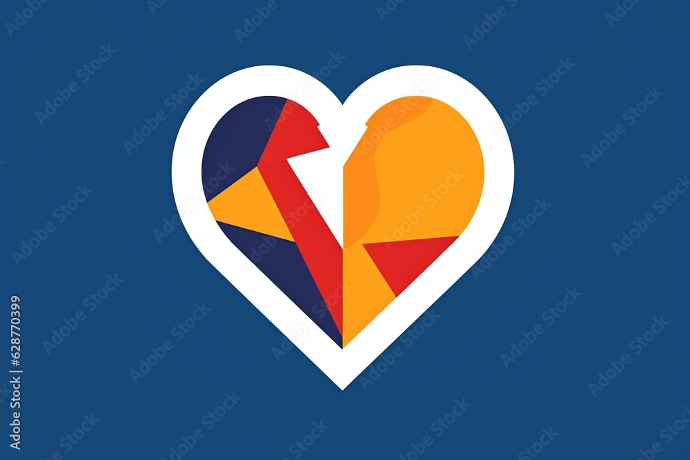 Fototapeta premium Diverse and Unique Minimalistic Sleek and Defined Heart Design Graphic