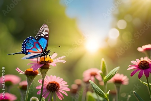 butterfly on a flower generated ai