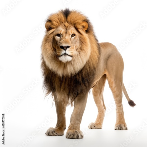 Lion in white background, AI generated Image