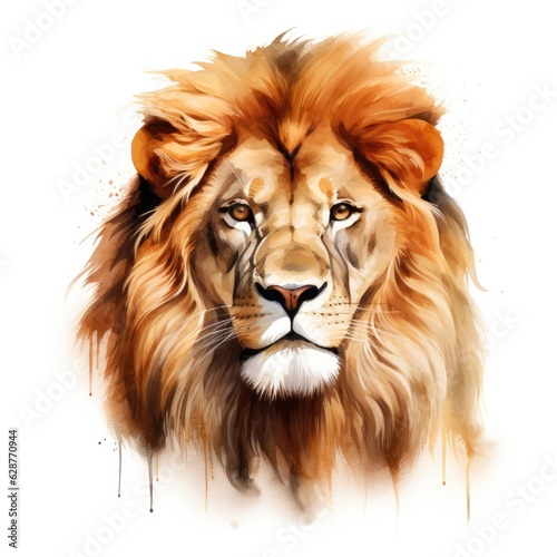 Lion in white background, AI generated Image © musa