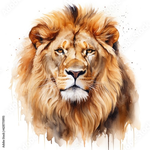 Lion in white background  AI generated Image