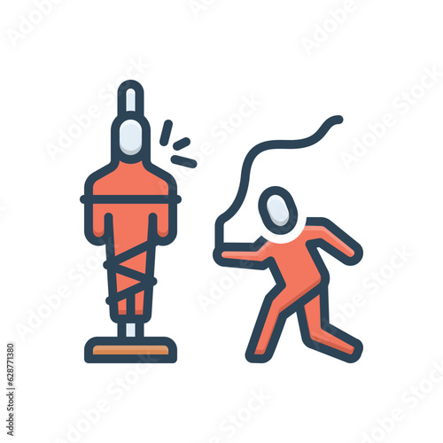 Color illustration icon for torture