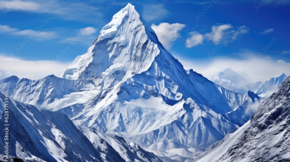 Snowy mountain, AI generated Image