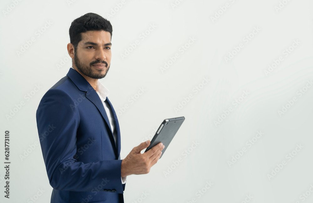 Arab man hold tablet in hand Arab man hold tablet in hand
