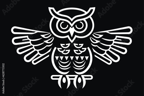 Ancient Greek Owl vector illustration © PixelDreamer
