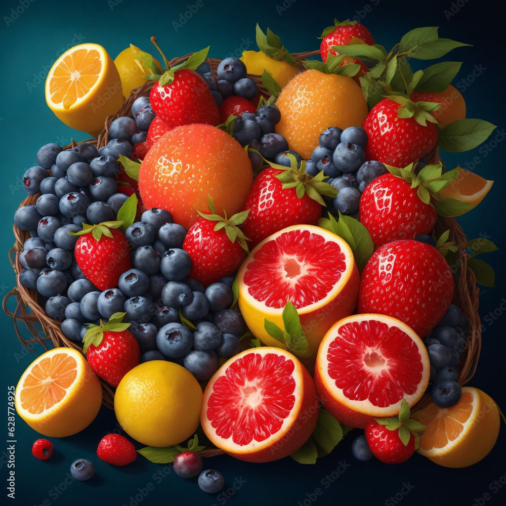 fruits and berries Generative ai fruits and berries Generative ai