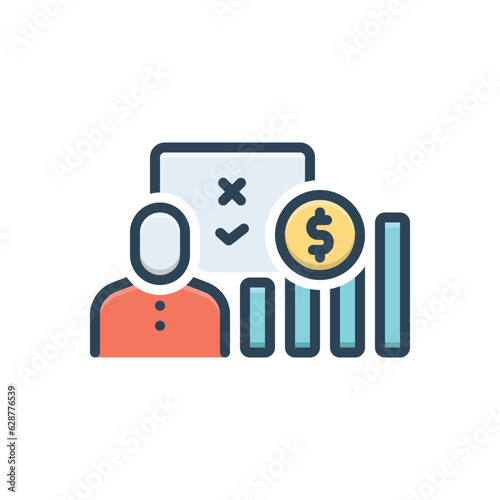 Color illustration icon for underlying