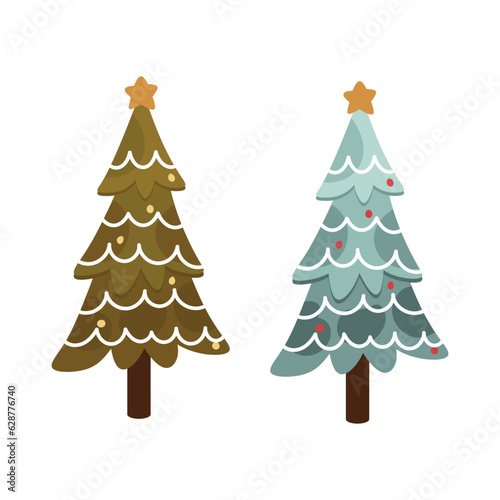 christmass tree vector white background