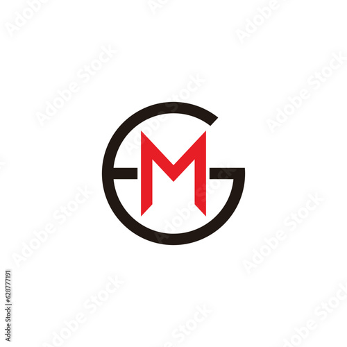 letter gm colorful round logo vector