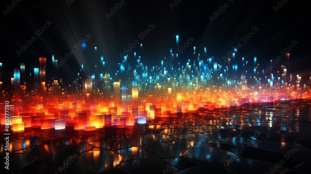 Abstract colorful big data visualization background.