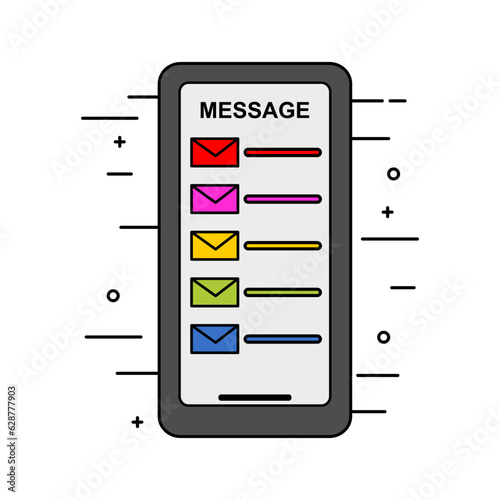 vector design listing all incoming messages