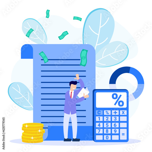 Illustration vector graphic cartoon character of company activity report