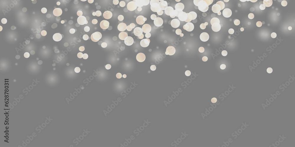 Shining bokeh isolated on gray background. Christmas concept