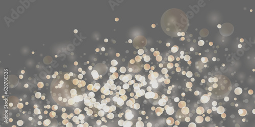 Shining bokeh isolated on gray background. Christmas concept