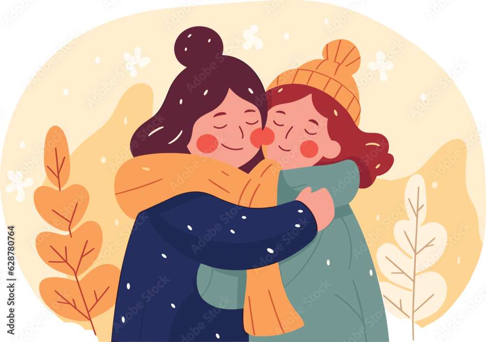 friends giving each other a warm hug vector illustration, friendship day vector illustration friends giving each other a warm hug vector illustration, friendship day vector illustration