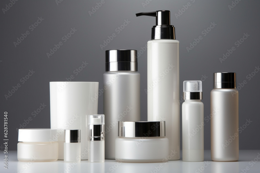 Cosmetic tubes on black background. black. Generative ai. Cosmetic tubes on black background. black. Generative ai.
