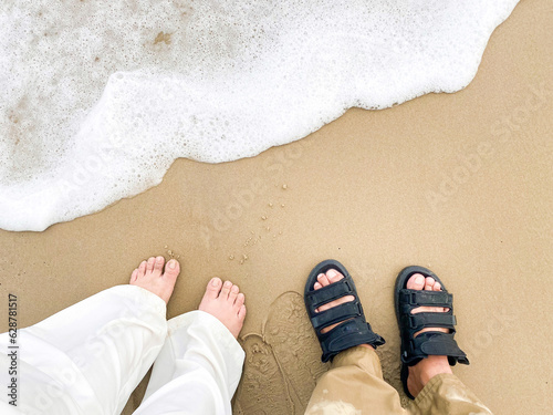 feet on the beach