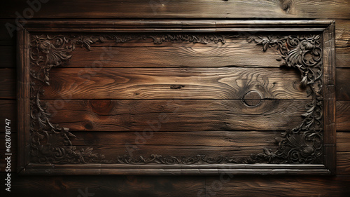 Wooden background with rustic decorative elements illustration product, Ai Generative
