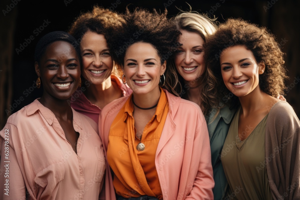 Generative AI - Embracing Diversity: Optimistic and Happy Women Standing in Unity, Celebrating Multicultural Sisterhood Generative AI - Embracing Diversity: Optimistic and Happy Women Standing in Unity, Celebrating Multicultural Sisterhood