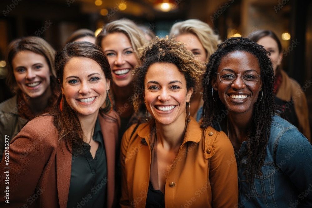 Generative AI - Embracing Diversity: Optimistic and Happy Women Standing in Unity, Celebrating Multicultural Sisterhood Generative AI - Embracing Diversity: Optimistic and Happy Women Standing in Unity, Celebrating Multicultural Sisterhood