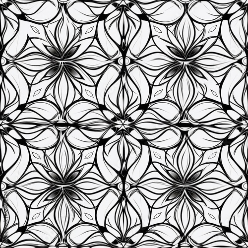 black and white seamless pattern, generative AI 