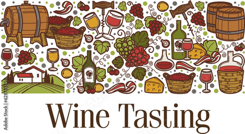 Wine tasting barrels with fermented alcohol vector
