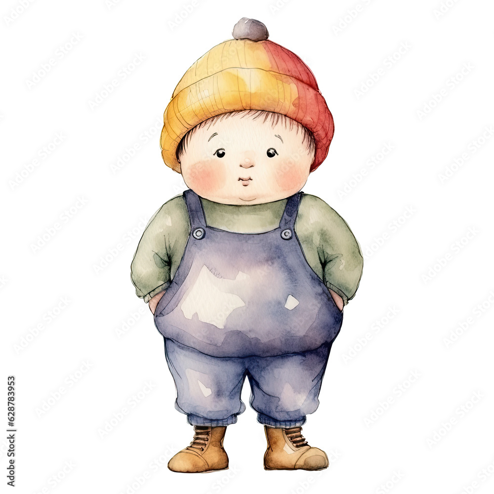 Watercolor Cute Boy Back To School, Halloween Theme, Ai Generated Watercolor Cute Boy Back To School, Halloween Theme, Ai Generated