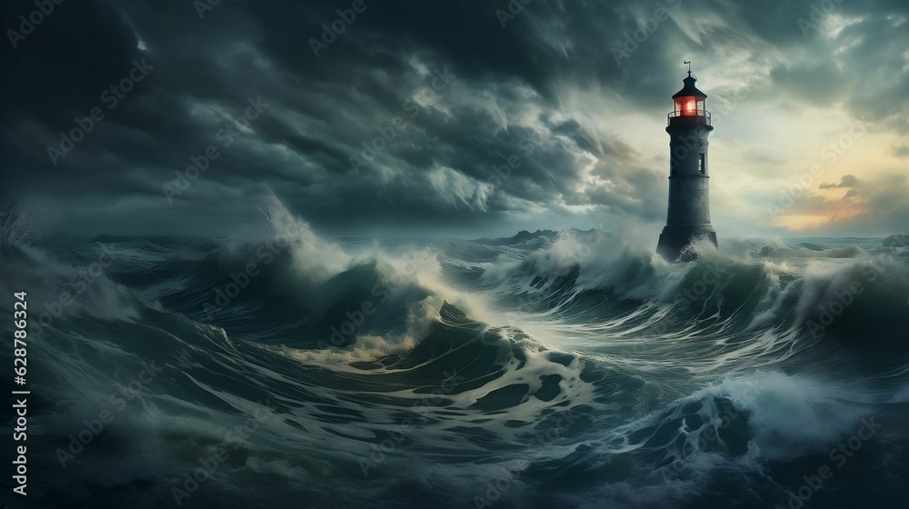 Evocative illustration showcases a lone lighthouse standing tall