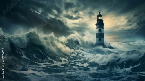 Evocative illustration showcases a lone lighthouse standing tall