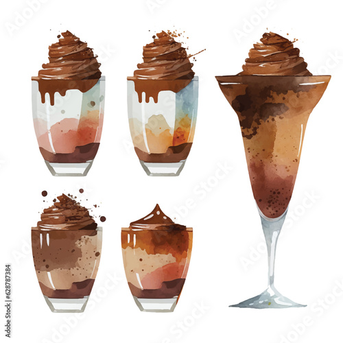 Chocolate mousse watercolor paint