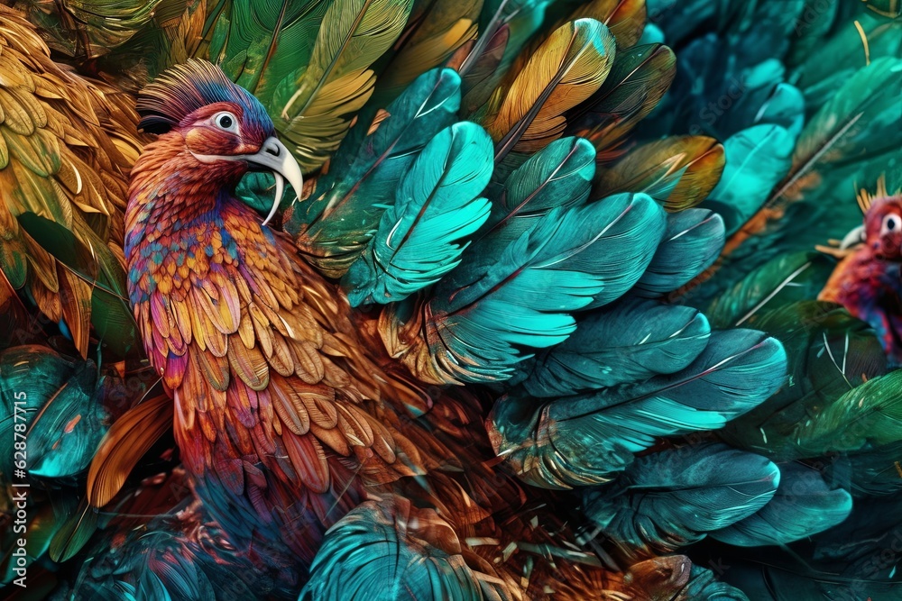 Fototapeta premium Futuristic Nature-Tech Fusion - Mesmerizing Macro Hybrid Texture Background