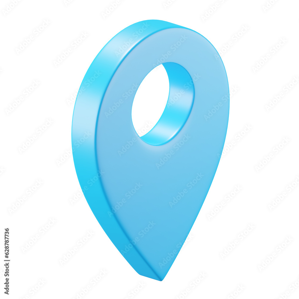 3d icon rendering of location pin isolated background. 3d icon rendering of location pin isolated background.