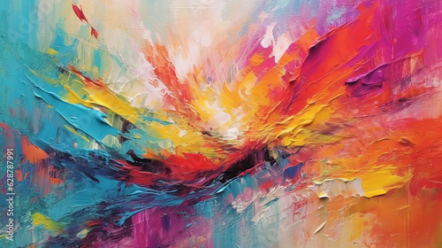  vibrant colors and bold brushstrokes on an abstract background