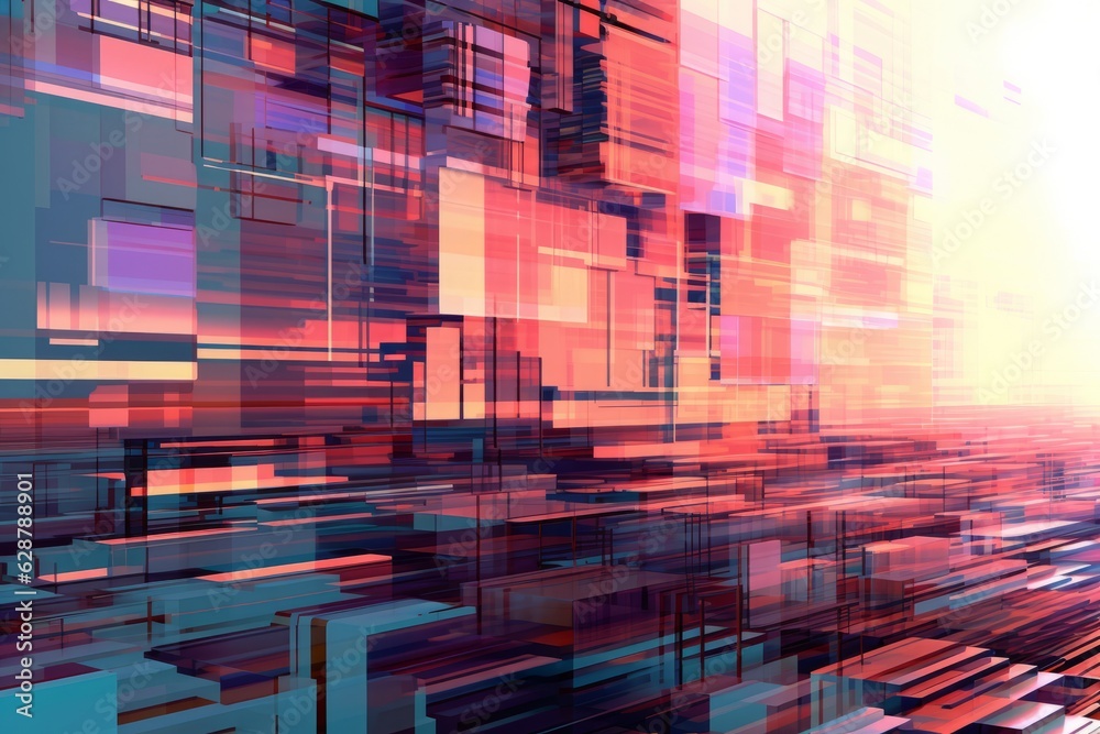 Glitched 3D Abstract Background Glitched 3D Abstract Background