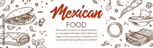 Mexican food traditional dishes with vegetables