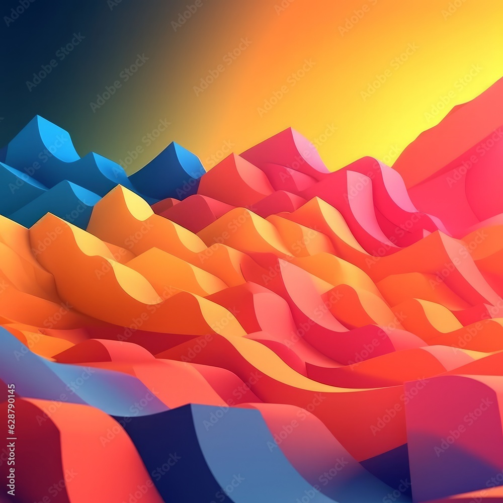 Glowing Tropical Themed 3D Abstract Background
