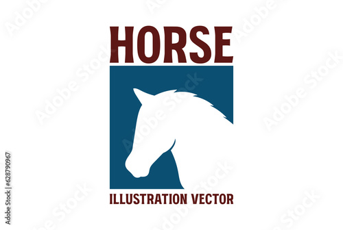 Simple Minimalist Horse Stallion Head Silhouette Illustration Vector
