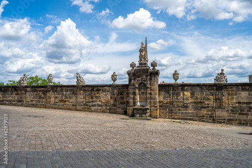 Hsitoric wall at the cathedral square in Bamberg photo