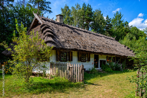 Obraz na płótnie old thatched cottages w salonie